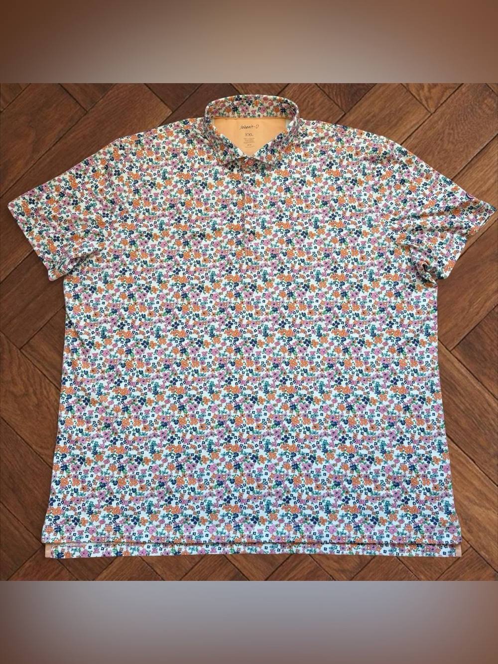 Johnnie-O Men's XXL Clem Performance Floral Polo Golf Multicolor Shirt